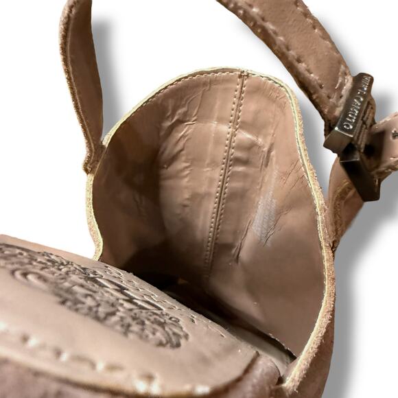 Vince Camuto Espadrille Wedge Sandals Womens Beige Suede Sling Back 10M - Picture 9 of 9